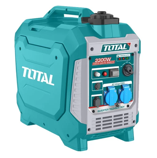 Tecnología Inverter
Tensión nominal: 220-240 V
Frecuencia nominal: 50 Hz
Salida máxima: 3,2 kW
Potencia nominal: 3 kW
Sistema de arranque: retroceso
Corriente nominal: 15 A
Potencia estable a menos del 3 % THD
Ruido (7 m) @ 50 % de carga <= 68,3 dB
Tiempo de funcionamiento  de carga: 8 h
Velocidad de salida: 3300-4800 rpm
Apagado por bajo nivel de aceite
Alternador de bobina de cobre
Salidas: 2 unidades de 250 V, 16 amperios; 1 unidad de 12 V CC, 8 amperios; 2 unidades de USB integrado
Motor: cilindro único, 4 tiempos, OHV, refrigerado por aire
Desplazamiento: 140 cc
Tanque de combustible: 6,3 L
Capacidad de aceite del motor: 0,4 L
Tipo de aceite del motor: SAE 10W-30
Peso neto: 25 kg
Embalado en caja de color
Medidas: Alto 52 Cm. | Largo 57.8 Cm. | Ancho 36.5 Cm.