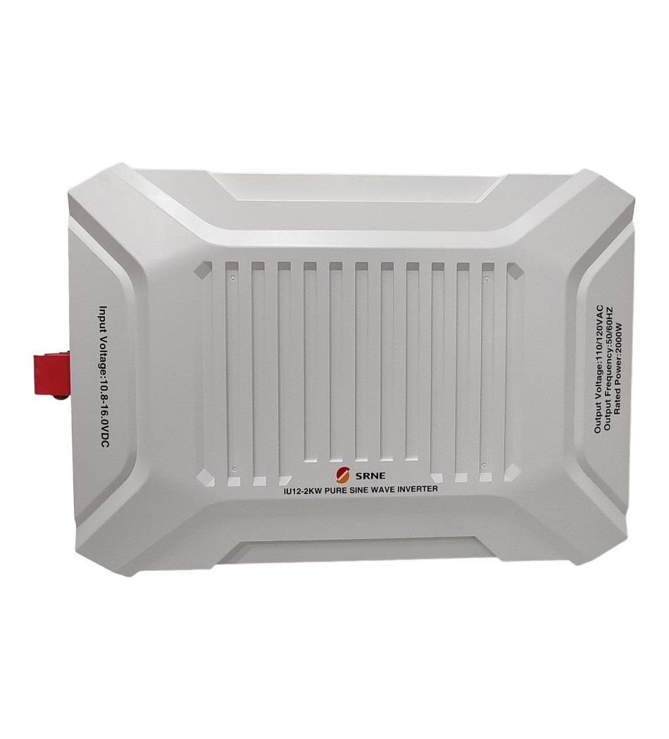 CARACTERÍSTICAS
- Voltaje nominal de la batería: 12 V CC
- Rango de voltaje de la batería: 10,8 ~ 16 V CC
- Potencia de salida nominal: 2000 W
- Potencia máxima: 4000 W -
Voltaje de salida nominal : 230 V CA
- Frecuencia de salida: 50 Hz -
Forma de onda de salida: Onda sinusoidal pura
- THD: THD <4 % (carga resistiva)
- Factor de potencia: 0,2-1 (Potencia de carga = Potencia de salida continua)

GENERAL
- Dimensiones: 409*249*120 mm
- Peso: 6,0 kg
- Ruido: <60 dB
- Método de enfriamiento: Enfriamiento neutro + Ventilador inteligente
- Clase IP: IP20
- Temperatura ambiente: -20 °C ~ 60 °C
- Certificados: CE ROHS IEC62109-1/2 EN61000-6-2/4

 APLICACIÓN ANDROID
- Bluetooth como estándar, compatible con
 la aplicación de teléfono móvil para ver los parámetros operativos del dispositivo.
- Múltiples interfaces de expansión para satisfacer las diversas necesidades de los usuarios.

SEGURIDAD
- Con protección contra sobretensión y sobredescarga de batería
, protección contra sobrecarga y cortocircuito de salida
y protección contra sobretemperatura.
- (No hay protección contra conexión inversa,
no invierta la conexión)
