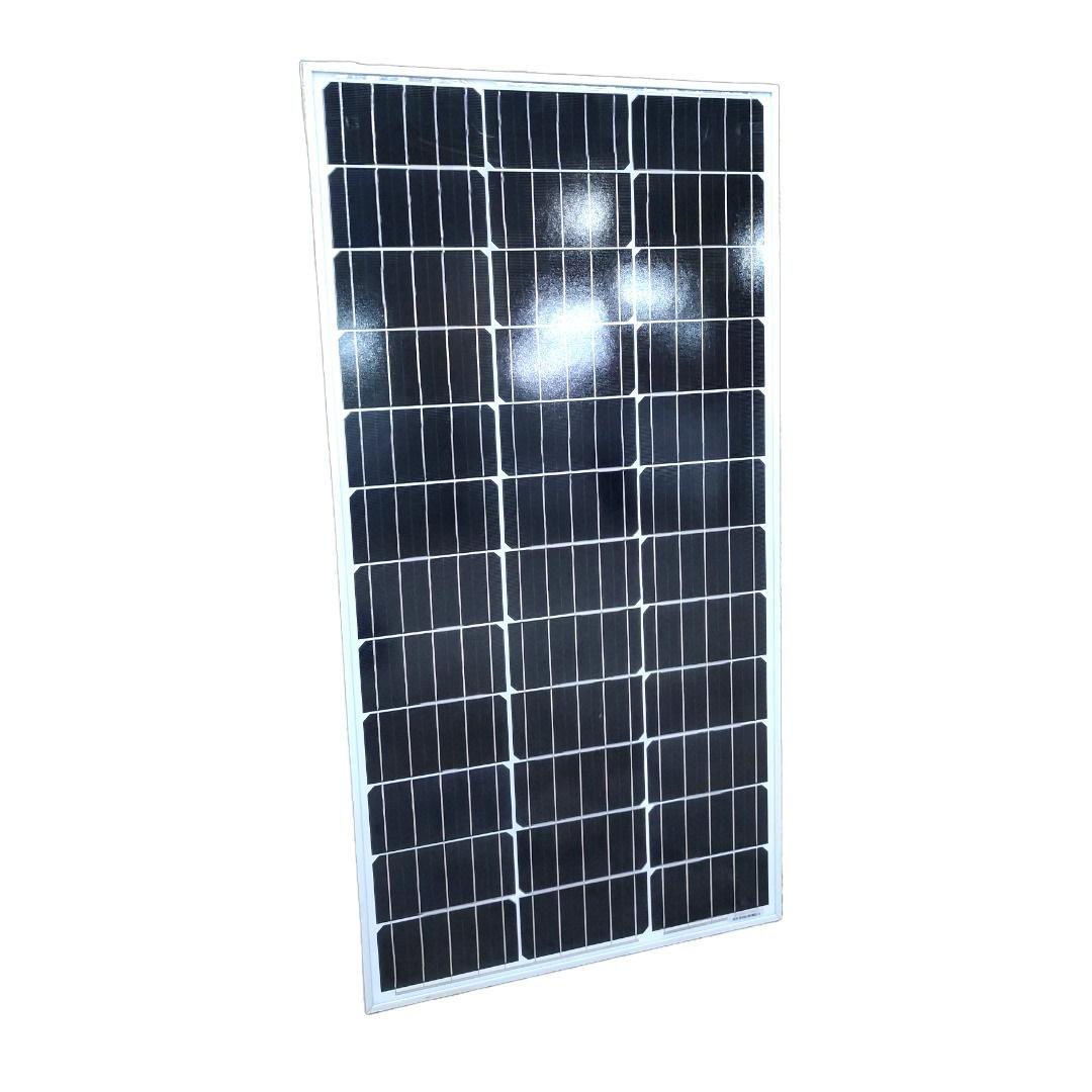 PANEL SOLAR 100W, MONOCRISTALINO, ESTRUCTURAL ALUMINIO.

Características:
- Potencia máxima: 100W
- Imp (A): 4,79A
- Vmp (V): 20,88V
- Isc (A): 5,08A
- Voc (V): 24,43V

Dimensiones y peso:
- Tamaño: 101,5 cm x 45 cm x 0,2 cm
- Peso: 1,7 kg